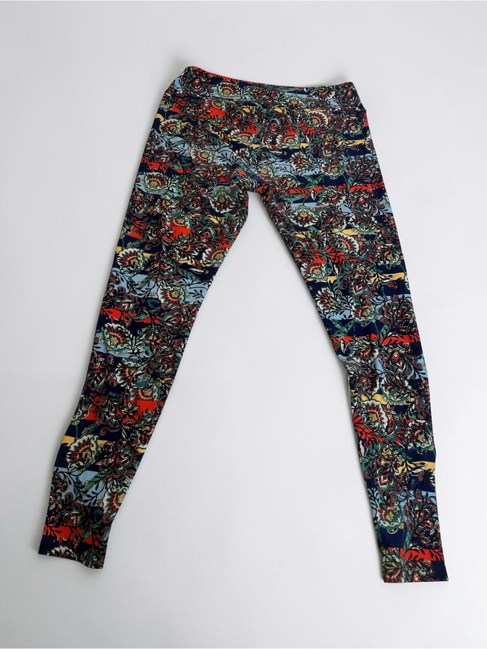 LuLaRoe Floral Paisley Print Leggings - Red, Yellow, Green, Blue